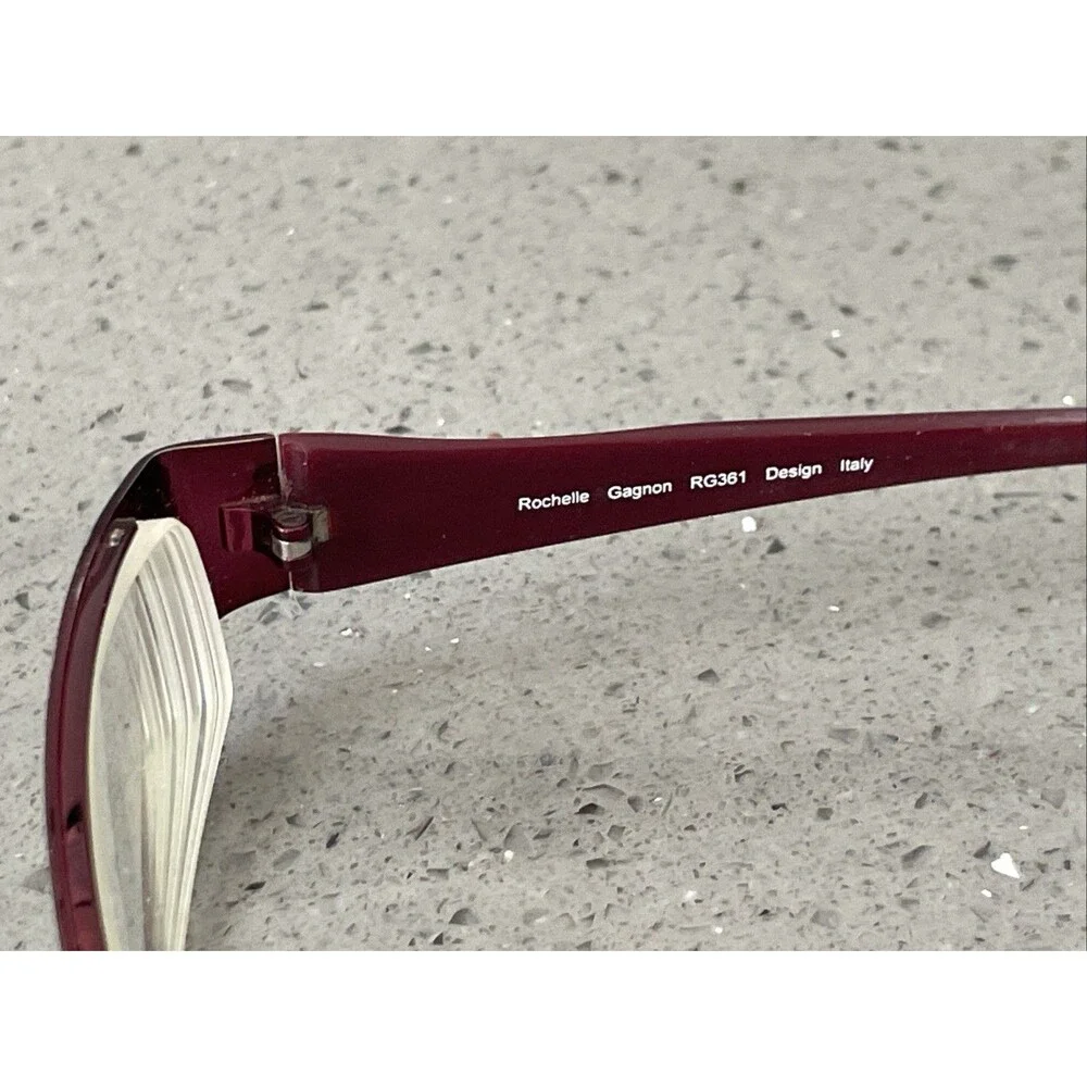 Rochelle Gagnon RG361 Italy Eyeglasses Frames ONLY 50-18-135 Col. Merlot red